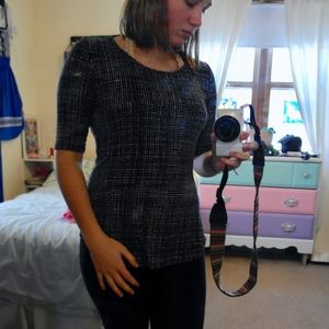 Black and white tee